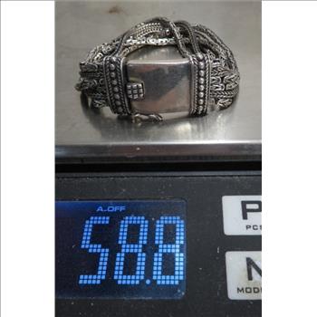 Chased Sterling Silver Rope Bracelet