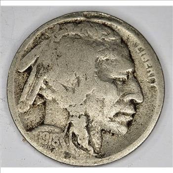 1918 Buffalo Nickel  - DIE ERROR Reverse Rim