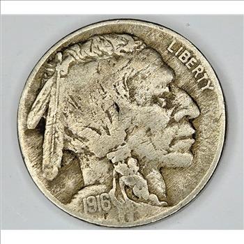 1916 F-VF Grade Buffalo Nickel