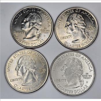 (4) State Quarters from Mint Set - Virgin Islands-Oregon-Texas-Idaho