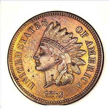 1873 Open 3 Lincoln Wheat Cent - Scarce $340 Coin Price Guide