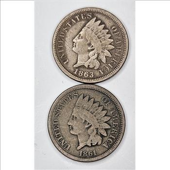 1861-1863 Civil War Era Indian Head Cents