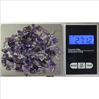 27.12 grams - 135.5 tcw. Natural Amethyst Tumbled Chips