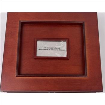 WOW~ Complete DENVER Mint Peace Dollar Set -Slabbed Genuine Uncirculated - In Presentation Wooden Box