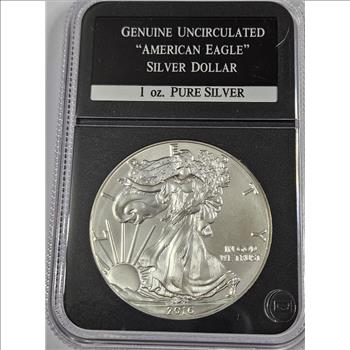 2016 Uncirculated US Silver Eagle Bullion Coin in Uncirculated Slab