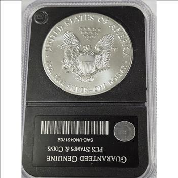 2016 Uncirculated US Silver Eagle Bullion Coin in Uncirculated Slab