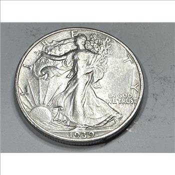 1939 Natural Untouched AU Grade Walking Liberty Half Dollar -