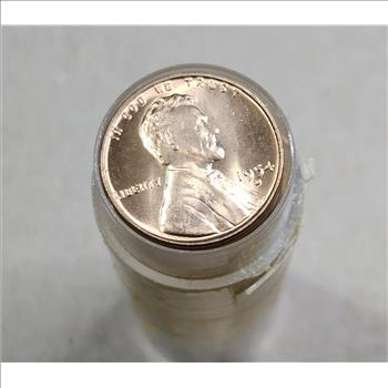 ~1954 D ~ GOLDEN RED Roll of Lincoln Wheat Cents - 