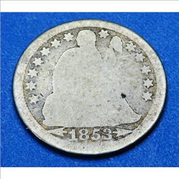 1853 w/Arrows Seated Liberty Dime