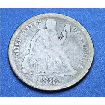 1882 No Arrow Seated Liberty Dime