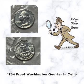 1964 US Mint Proof Washington Quarter in Mint Cello