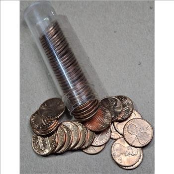 1957 D RED BU Lincoln Wheat Cents 