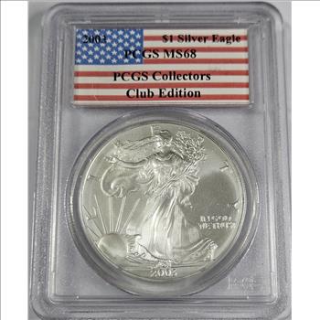 2003 MS 68 PCGS Collector's Society US Silver Eagle 
