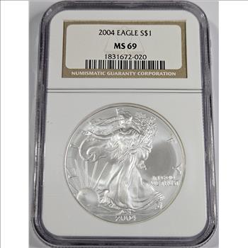 2004 US Silver Eagle MS 69 NGC