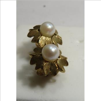 14k YG Fancy Pearl Earrings