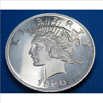 1986 Peace Silver Dollar Design 1 oz Silver Round - Prooflike Fields