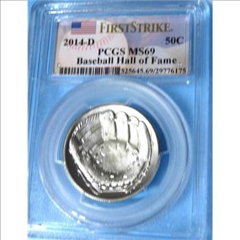 2014 Baseball Hall of Fame MS69 PCGS 1st Strikes Edition - Half Dollar Convex Coin Glove