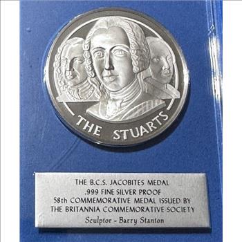 41.3 grams Silver Jacobites .999 Silver Proof in Lucite