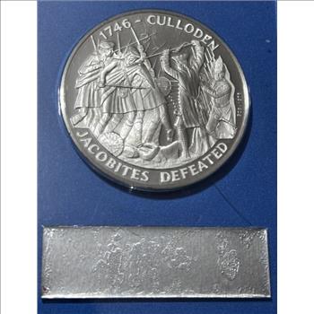 41.3 grams Silver Jacobites .999 Silver Proof in Lucite