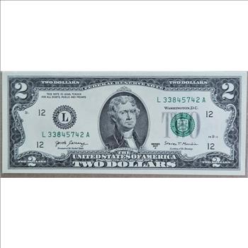 2017 SUPER CRISP $2 Federal Reserve Note 