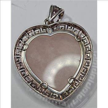 Sterling Silver Rose Quartz Heart Shape Pendant