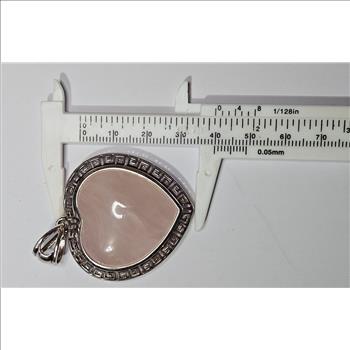 Sterling Silver Rose Quartz Heart Shape Pendant