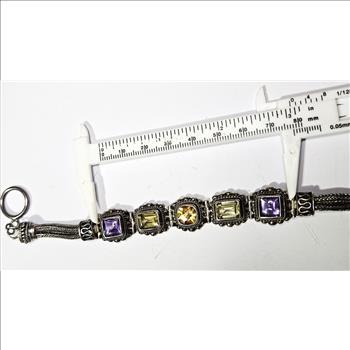 Sterling Silver Multi Gemstone Semi Precious Bracelet 