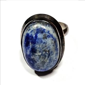 Sterling Silver Blue Cabachon Sodalite Ring -
