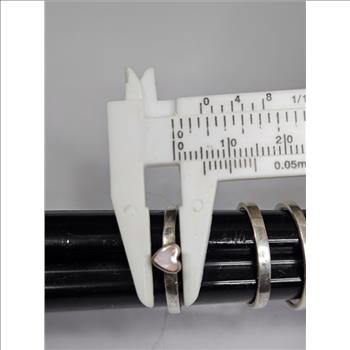 Lot of Three Sterling Silver Heart Shape Rings w/ Stones