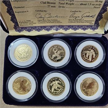 24k Gold Plated $5 Type Set Tribute in Felt Box