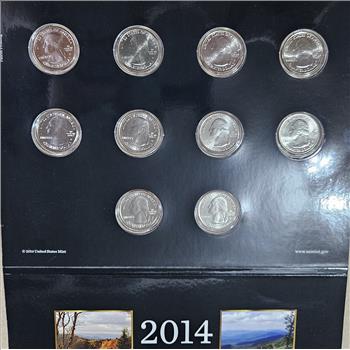 2014 America the Beautiful State Quarter Set in Original Mint Folder