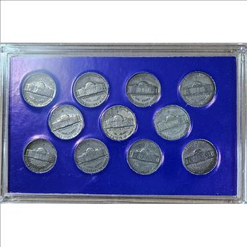 WWII Silver Nickel Set in Plastic Display 
