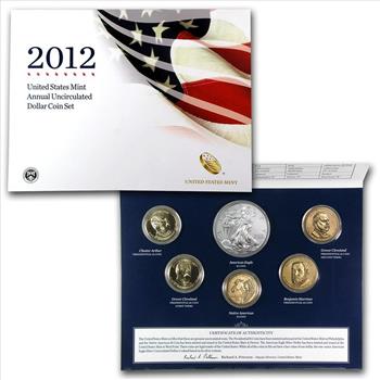 2012 US Annual Dollar Set - Silver Eagle and Sacagawea in OMP