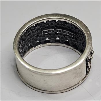 Sterling Silver Moulded Bead Ring