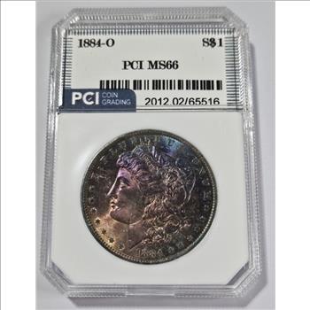 1884 New Orleans MInt MS 66 Morgan Silver Dollar Coin - $390 Coin Price Guide Value in Grade