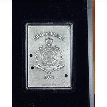 1 oz Silver Pat Garret Art Bar in Collectible Wild West Case Packaging