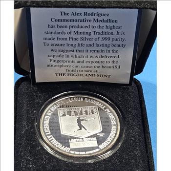 1 Troy Ounce Proof Alex Rodriguez - .999 Silver Round - MLB Players Series Collectible