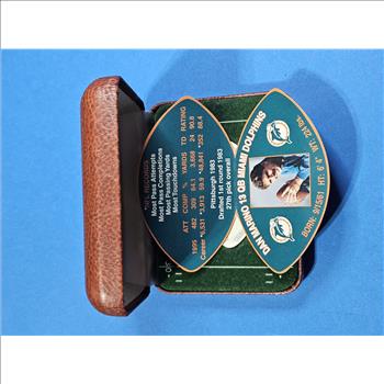 ~RARE~ Highland Mint - Football Shape 1 oz -.999 Pure Silver Bar - with COA - on Cool Football Field Display - Hall of Famer -- Dan Marino - Miami Dolphin Great