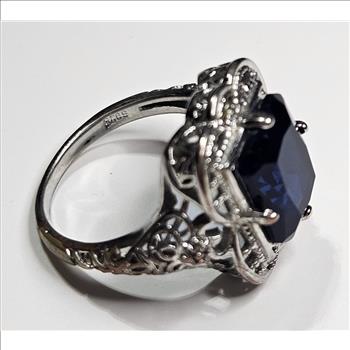CZ Blue Sapphire Sterling Silver Ring