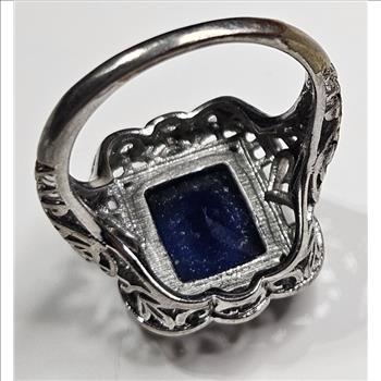 CZ Blue Sapphire Sterling Silver Ring