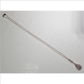 Fancy Pink Topaz CZ Sterling Necklace