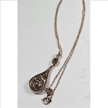 Fancy Pink Topaz CZ Sterling Necklace