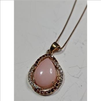 Topaz-Garnet-CZ Sterling Necklace