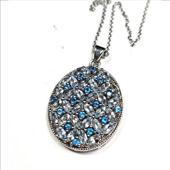 Sterling Silver Blue Topaz Necklace