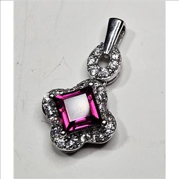 Sterling Silver Topaz CZ Pendant