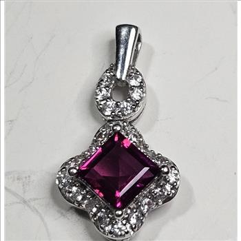 Sterling Silver Topaz CZ Pendant