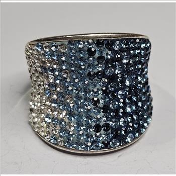 Pretty Blue Ombre Sterling Silver CZ Ring