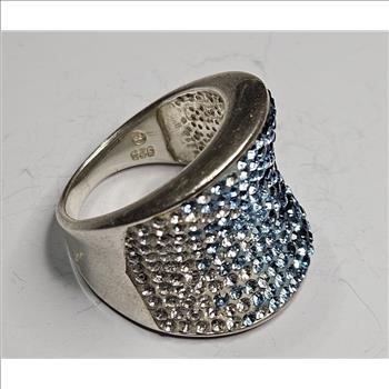 Pretty Blue Ombre Sterling Silver CZ Ring