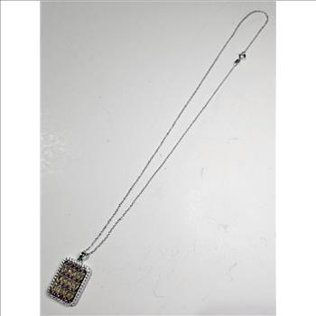 Multi Color CZ Sterling Silver Necklace