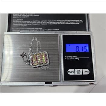 Multi Color CZ Sterling Silver Necklace